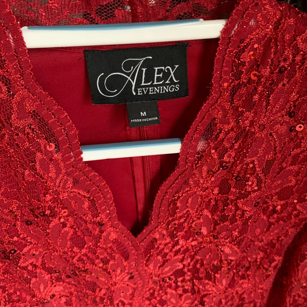 Alex Evenings red formal blouse